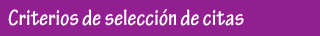 Criterios de seleccin de citas